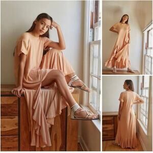 Free People Peach Midi Dress